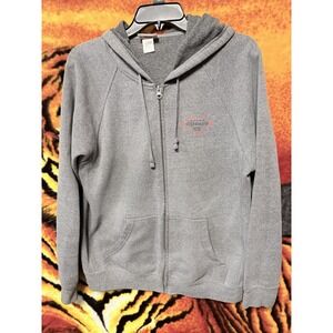 Jack's Surfboards Hoodie Mens Large Grey Full Zip Fleece California Surfer Y2K
